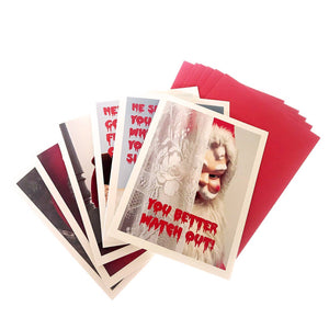 Assorted Creepy Santa Boxed Set of Cards