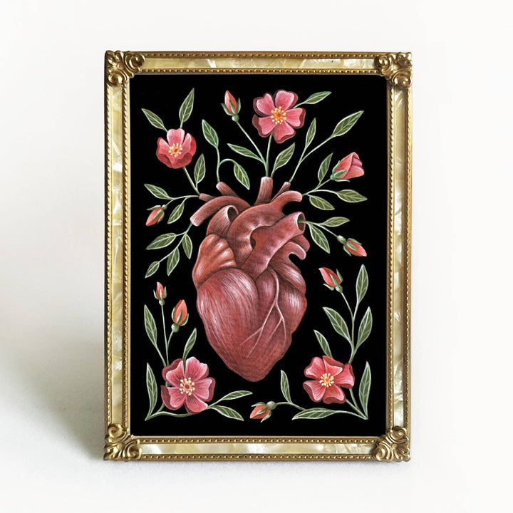 Heart Art Print Folk Decor: 5x7