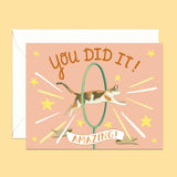 Cat Hoop Congratulations Card