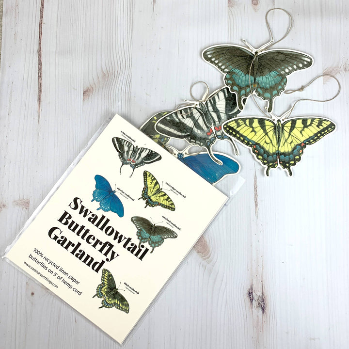 Swallowtail Butterflies Illustrated Garland