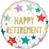 Retirement Stars White Foil Balloon