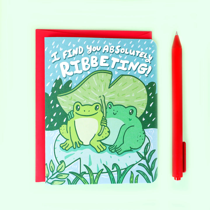 Turtle Soup Valentine's Day Card Frogs Ribbeting Love Anniversary