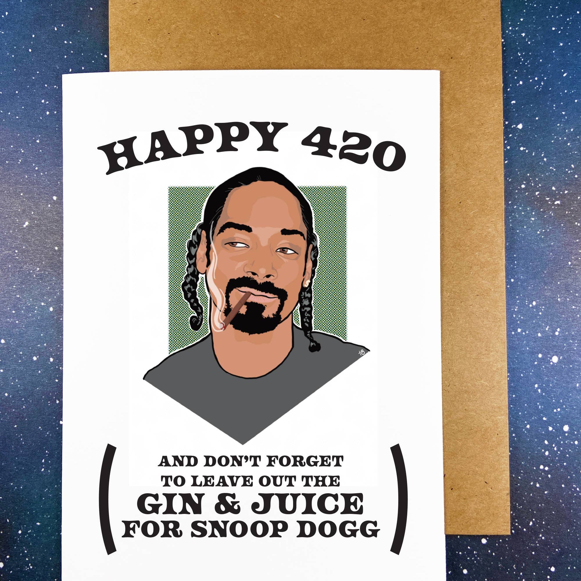 Red Swan Greeting Card 420 Snoop Dogg Gin & Juice