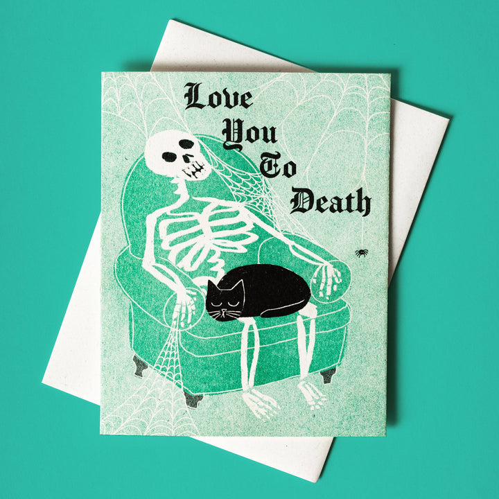 Bromstad Printing Love Card Love to Death Cat