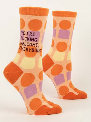 You're Fucking Welcome, Everybody Womens Crew Socks