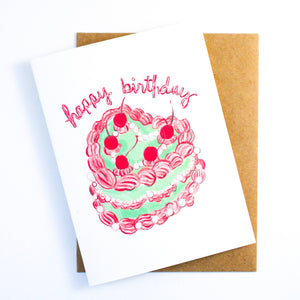 Fancy Heart Cake Birthday Card