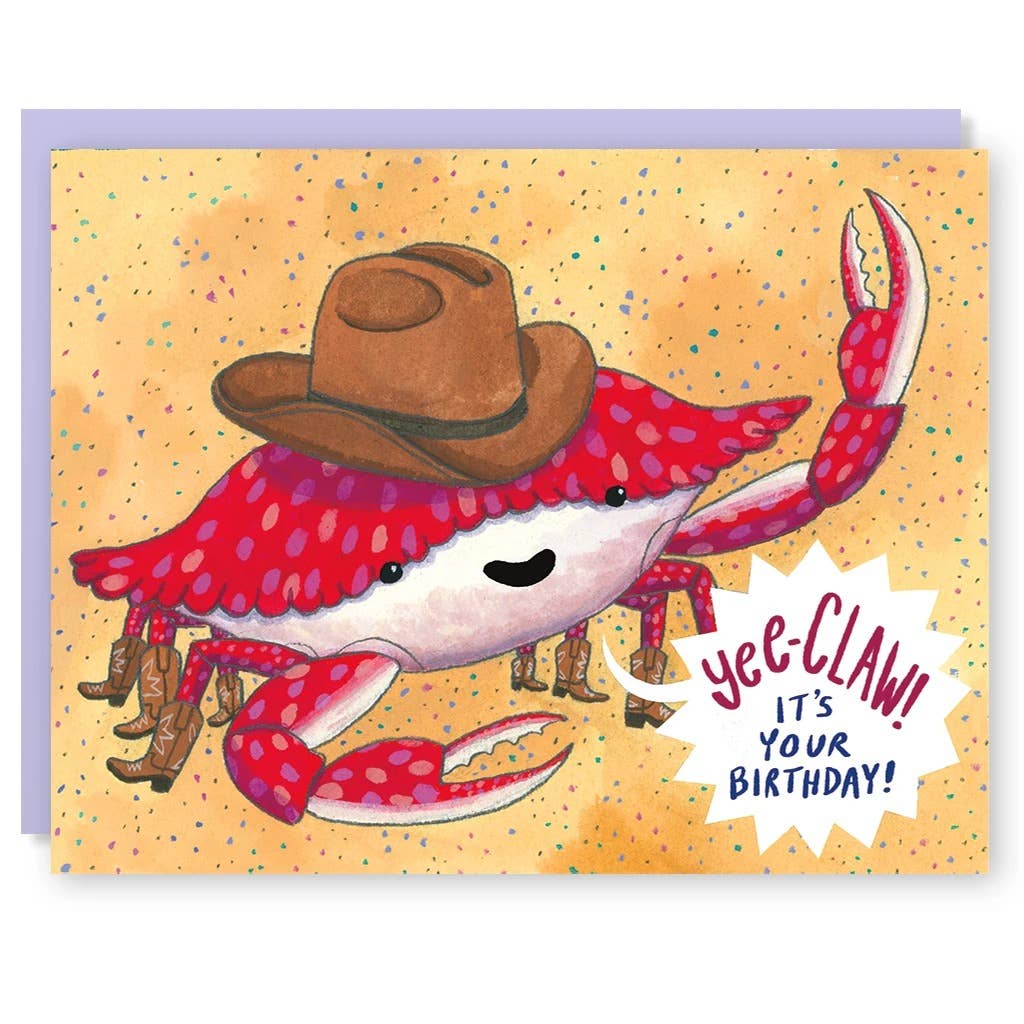Cactus Club Birthday Card Yee-Claw Crab