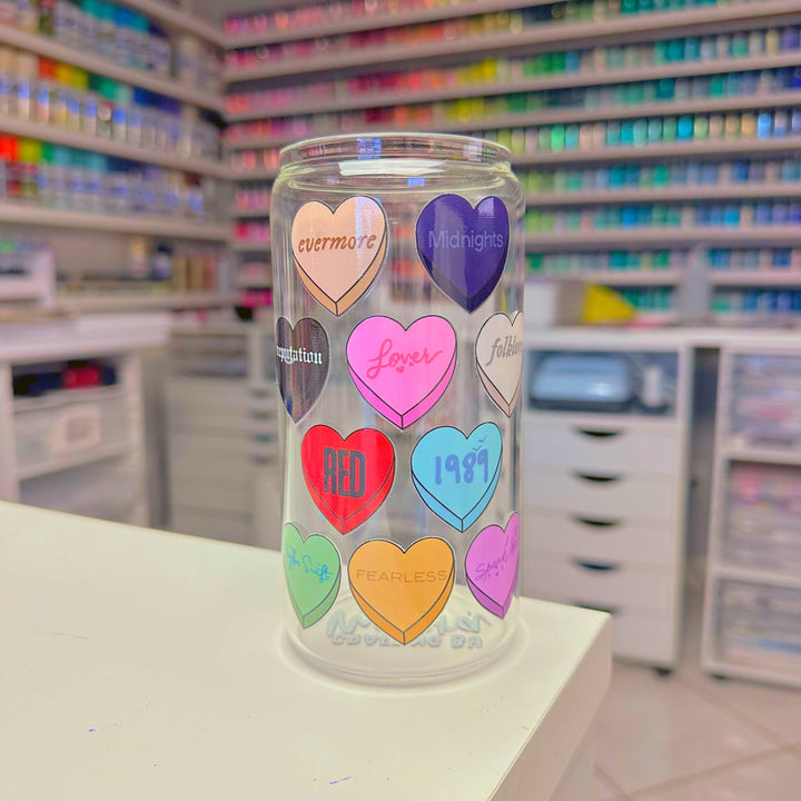 crafting by mayra Taylor Swift Eras Tour Candy Hearts Glass