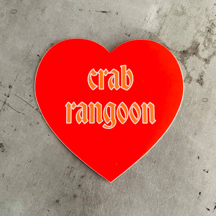 Crab Rangoon Sticker heart Silver Spider