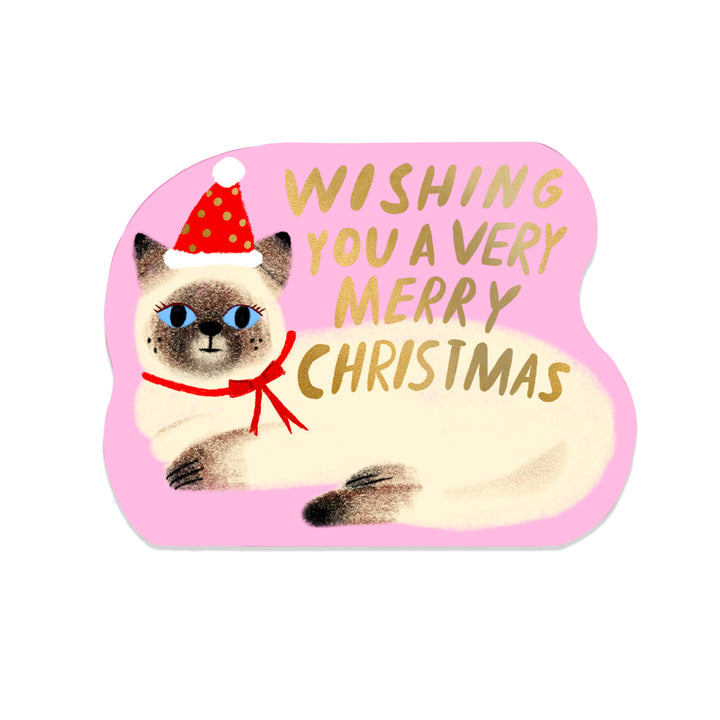 VERY MERRY FELINE - Shaped Holiday Card