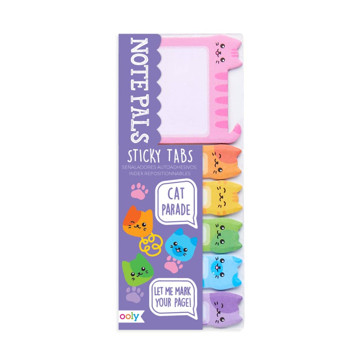 ooly notepals sticky tabs cat parade 