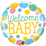Welcome Baby Dots Foil Balloon