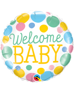 Welcome Baby Dots Foil Balloon