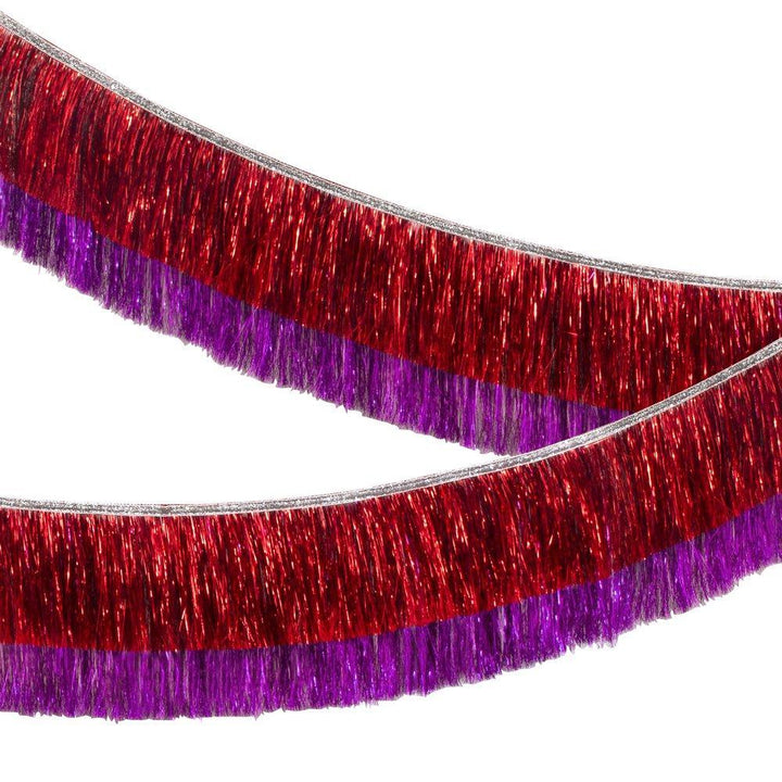 Red and Pink Tinsel Fringe Garland