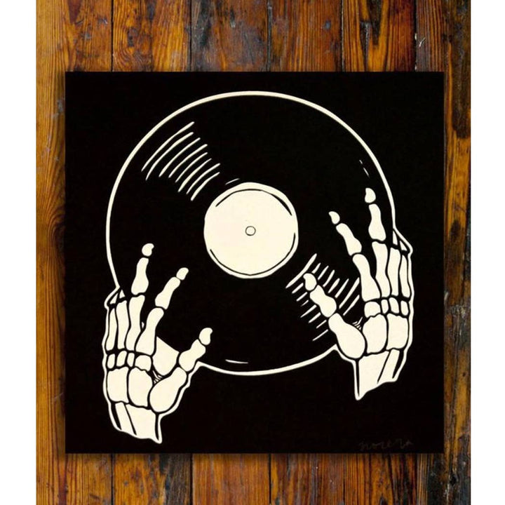 Vinyl is Not Dead Glow in the Dark Screen Printed Art Print