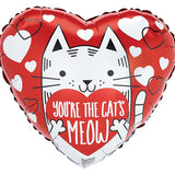 17" You're The Cat's Meow Heart Balloon