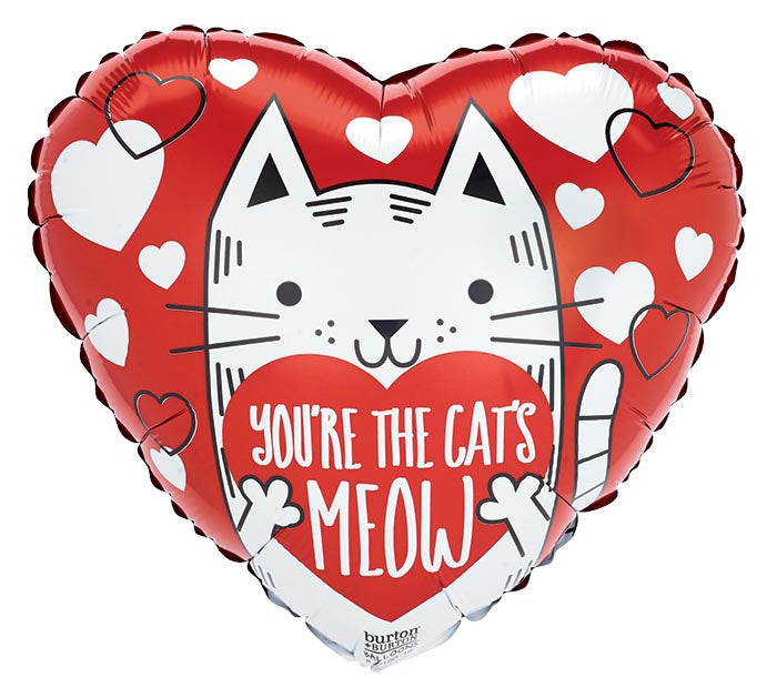 17" You're The Cat's Meow Heart Balloon