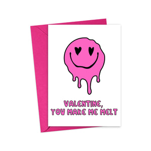 Smiley Face Valentine's Day Card Cute Valentine Card Preppy