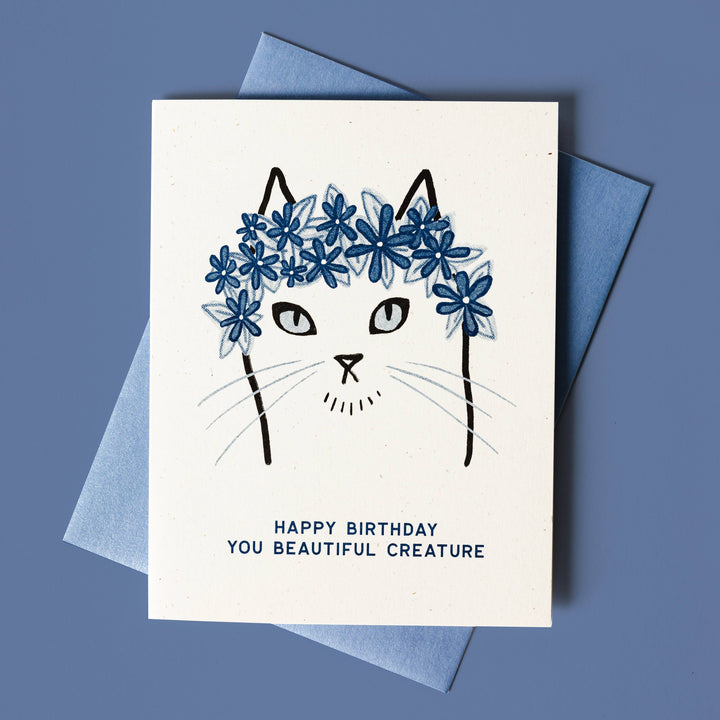 Bromstad Printing Birthday Card Beautiful Creature Cat