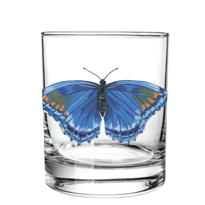 Red Spotted Purple Butterfly Short Juice Glass