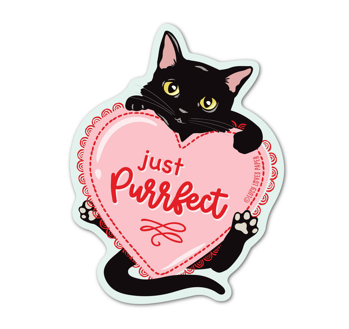 Purrfect Black Cat Vinyl Sticker