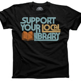 Boredwalk Support Your Local Library T-Shirt - Black