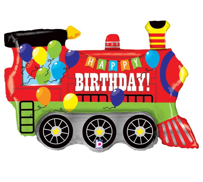 Birthday Party Train Foil Balloon