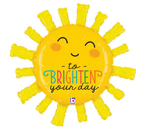 To Brighten Your Day Glitter Sun Foil Balloon