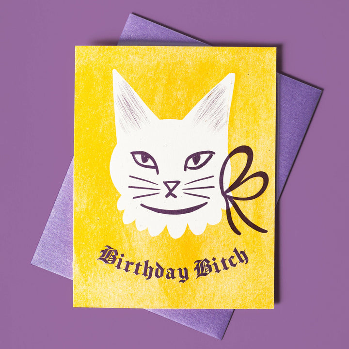 Bromstad Printing Birthday Card Bitch Cat
