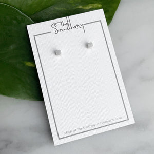Tiny Cube Studs Sterling Silver