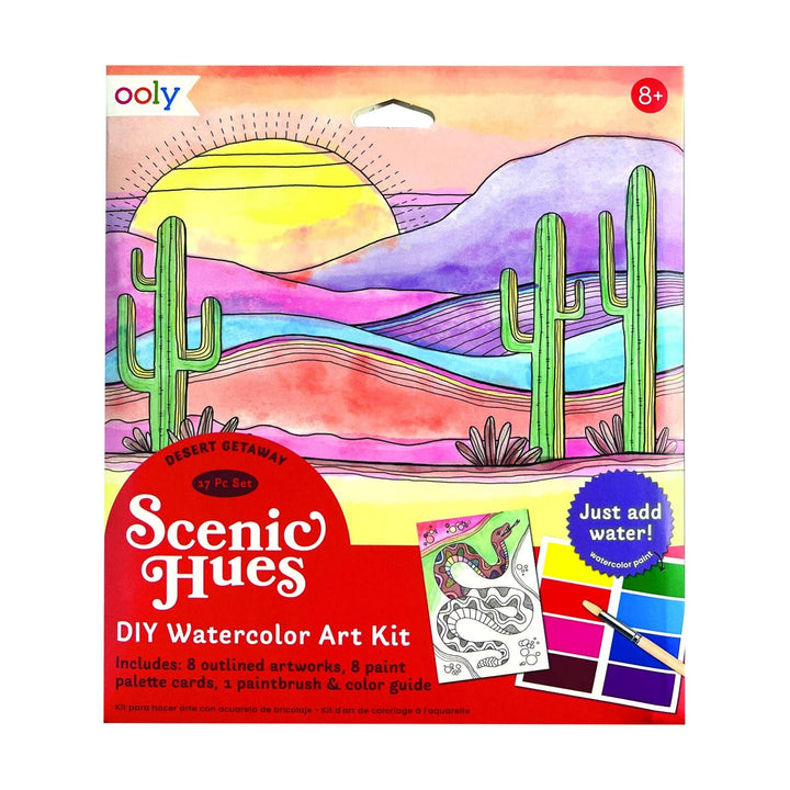 ooly scenic hues DIY watercolor art kit desert getaway