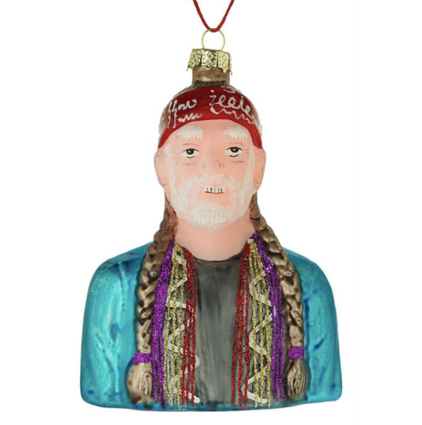 Willie Nelson Christmas Ornament