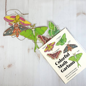 Colorful Moths Illustrated Garland