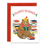 Season's Readings Bear with Books Holiday Card