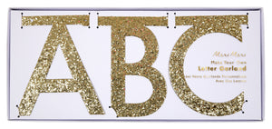 Gold Glitter Letter Garland Kit