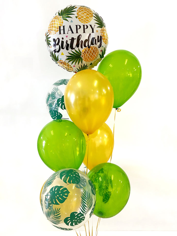 Golden Pineapple Happy Birthday Balloon Bundle