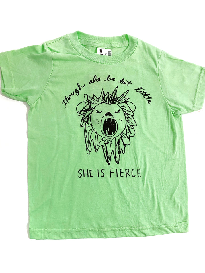 Though She Be But Little Lion Kids Tshirt