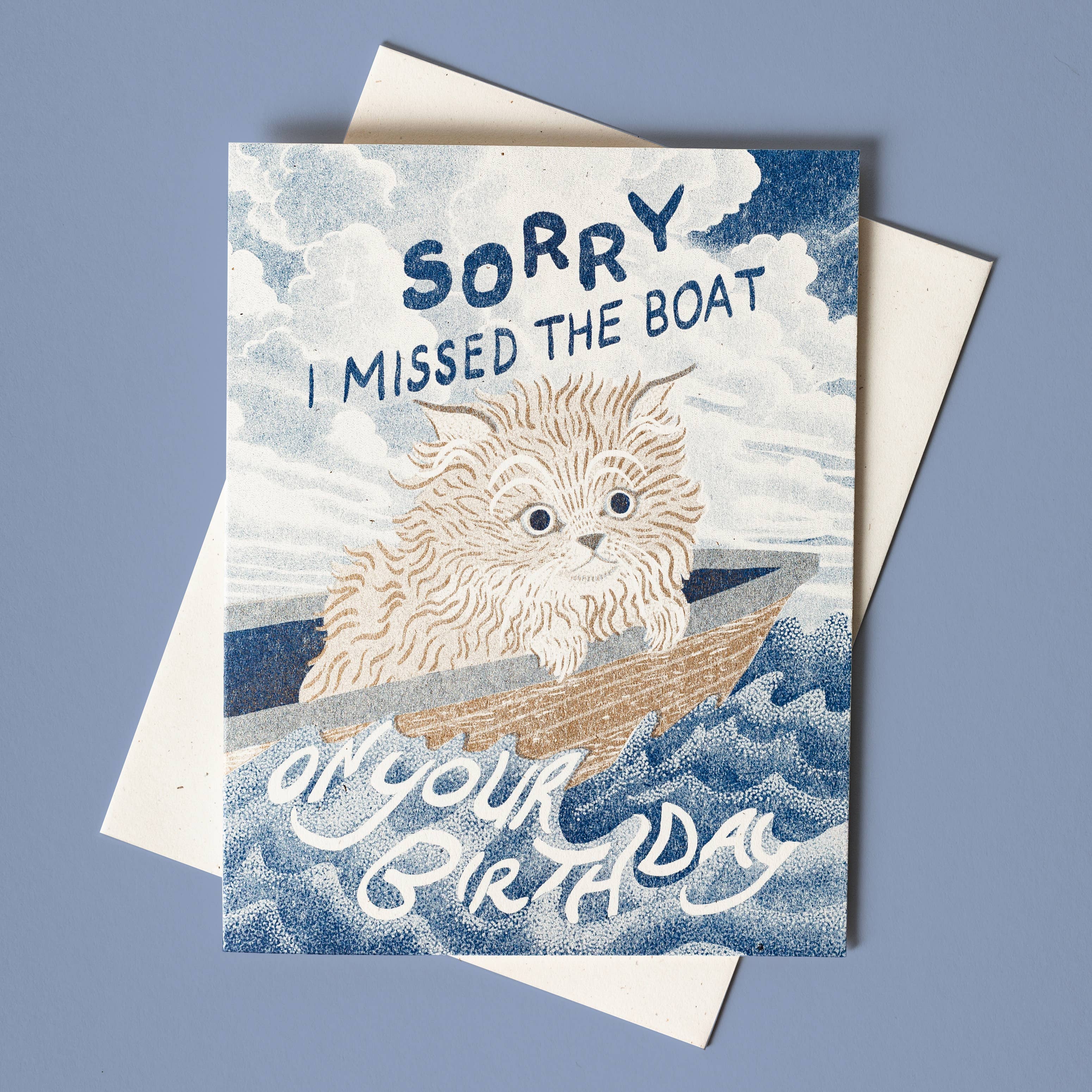 Bromstad Printing Birthday Card Belated Missed the Boat