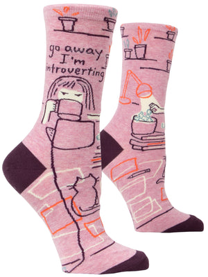 Go Away I'm Introverting Womens Crew Sock