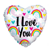 I Love You Hearts & Rainbows Balloon