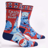 Crazy Cat Dude Mens Sock