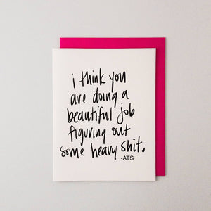 Figuring Out Some Heavy Sh*t Letterpress Card