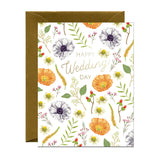 Foil Stamped Flower Wedding Card