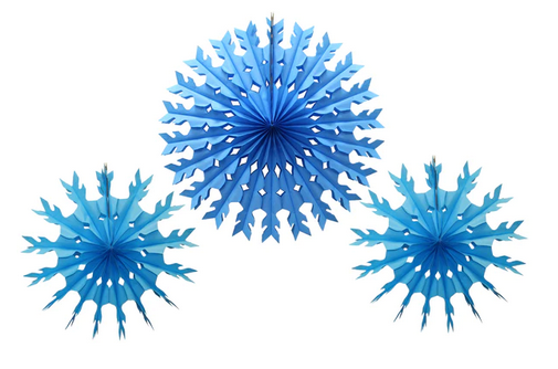 15" Turquoise Tissue Snowflake Decoration