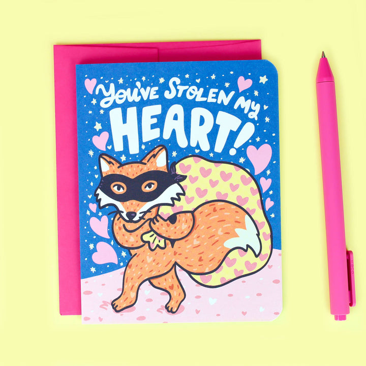 Turtle Soup Valentine's Day Love Anniversary Card Fox Thief