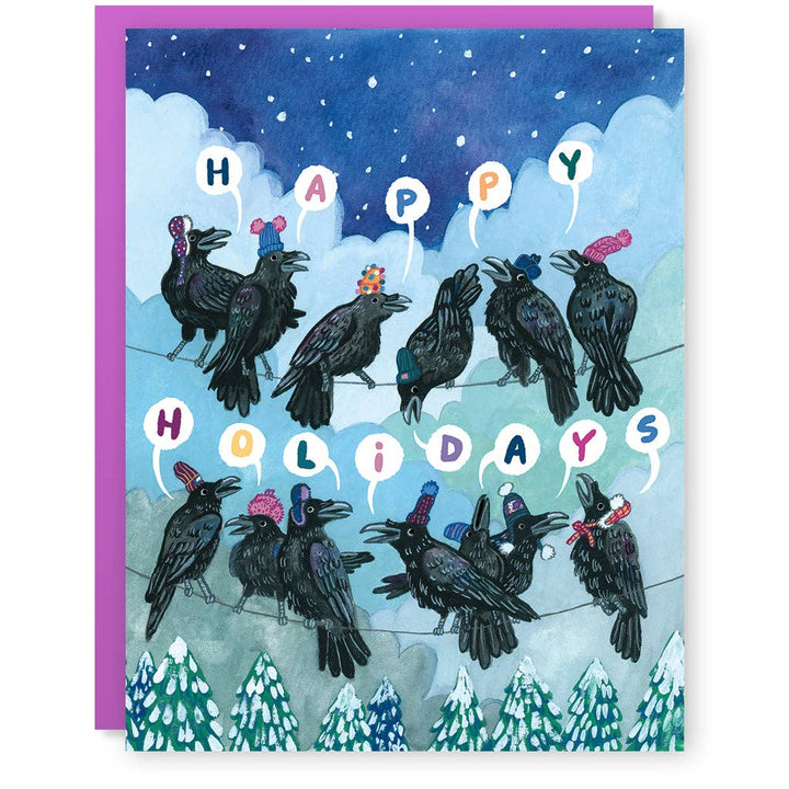 Holiday Raven Card