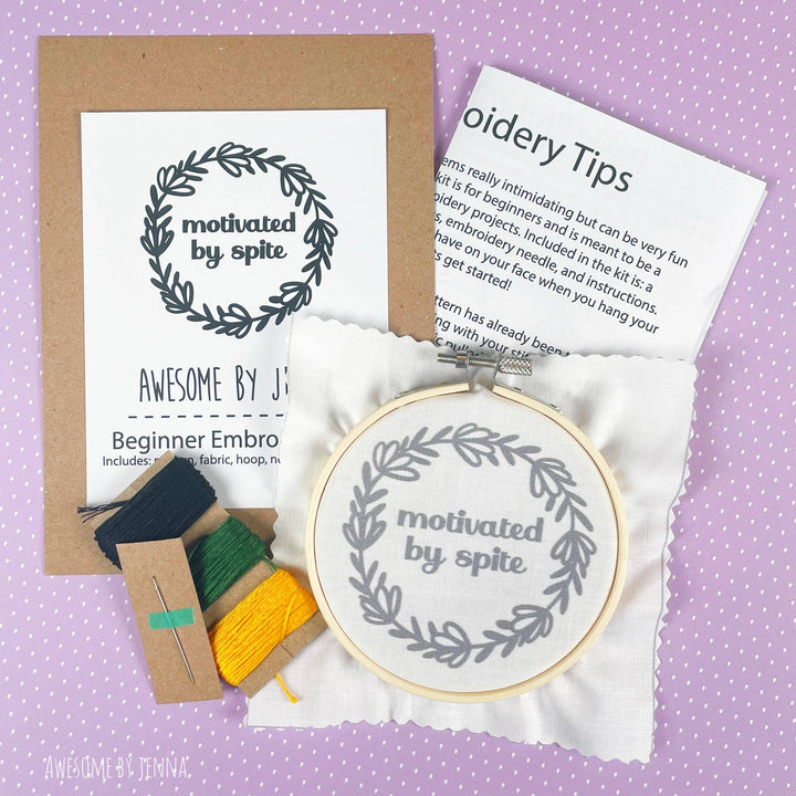 Beginner Motivated by Spite DIY Hand Embroidery Kit