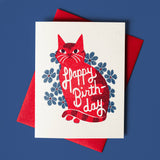 Happy Birth-day Cat - Birthday Card