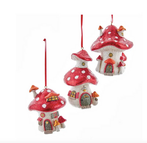 Mushroom House Ornament - Assorted