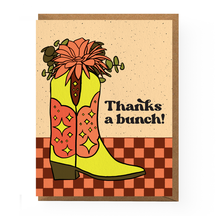 Floral Cowboy Boot Thank You Card